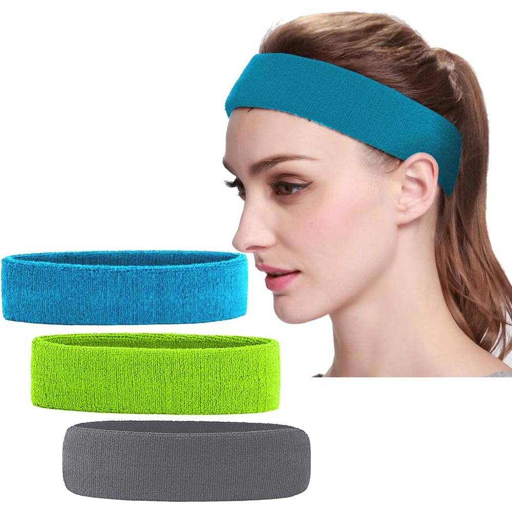 Sports Headbands, Grey, Lake Blue, Purple: image 2